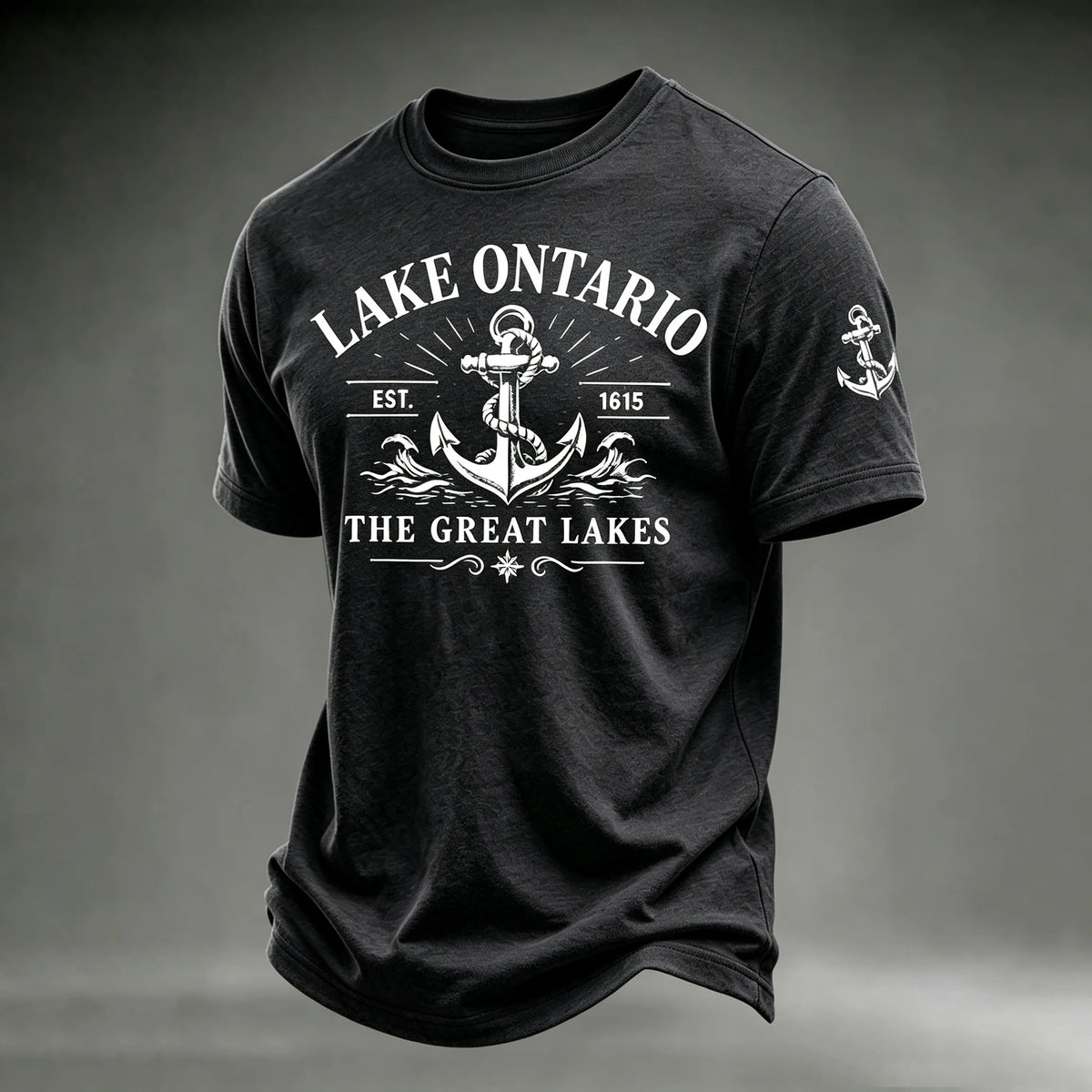 Retro Lake Ontario Est 1615 The Great Lakes Print Short-sleeve T-shirt