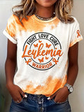 Women's Leukemia Awareness Print Casual T-Shirt