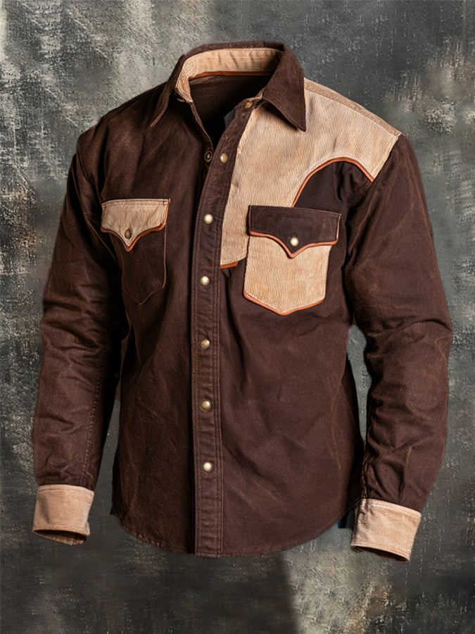 Men's Vintage Corduroy Western Shirt