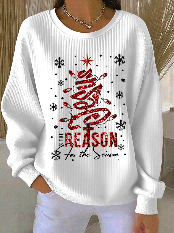 Women's Casual Print Long Sleeve Knit Top