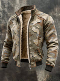 Men's Vintage Camouflage Insulated Multi-Pocket Outdoor Jacket