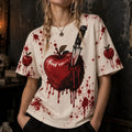 Women's Bloody Apple & Dagger Graphic Casual T-shirt
