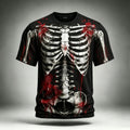 Men's Bloody Skull 3d Print Graphics Short Sleeve Crewneck T-shirt
