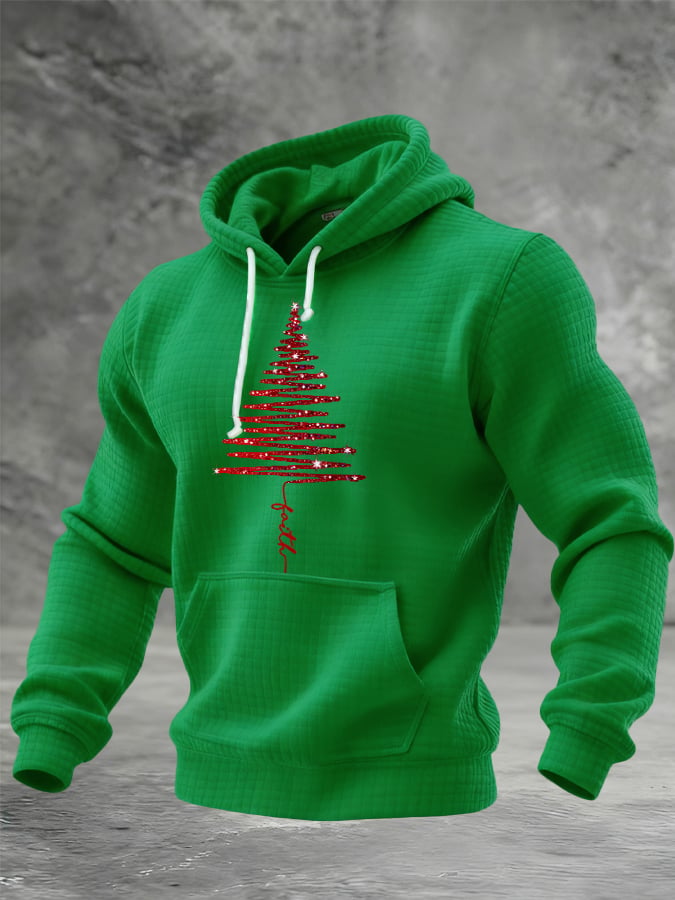 Men's Christmas Tree Print Hoodie