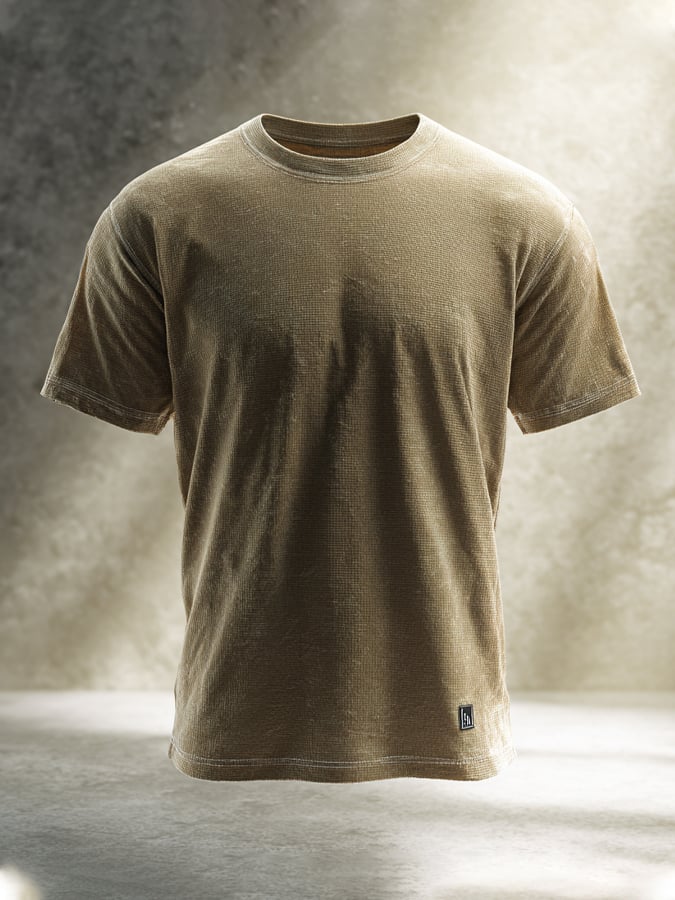 Men's oversized waffle knit short sleeve top