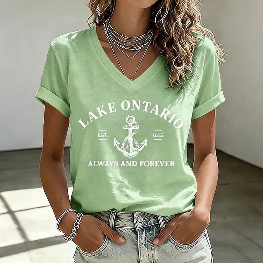 Women's Lake Ontario Always And Forever Printed T-shirt