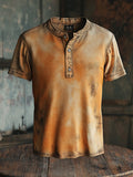 Men's Henry vintage waffle-knit short-sleeved T-shirt