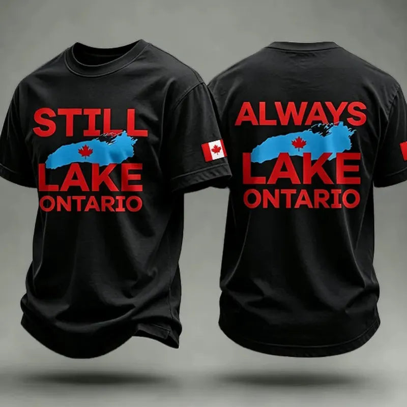 Men's  Canada Lake Ontario Printed Retro T-shirt