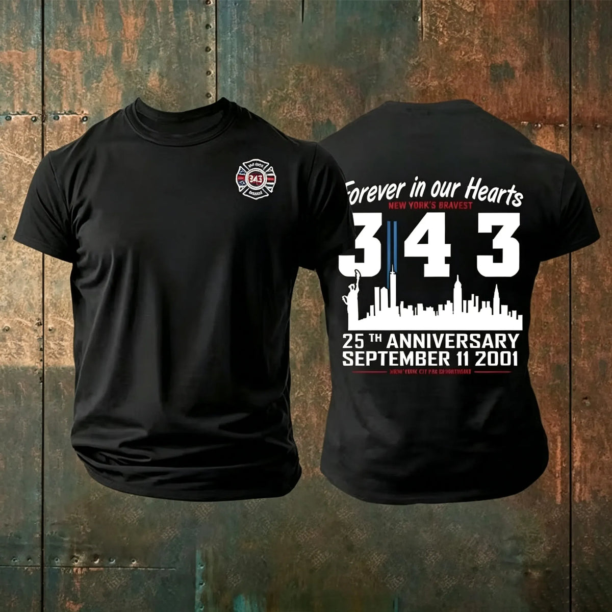 Men's 25th Anniversary 9/11 Memorial, 343 Hero Tribute Tee