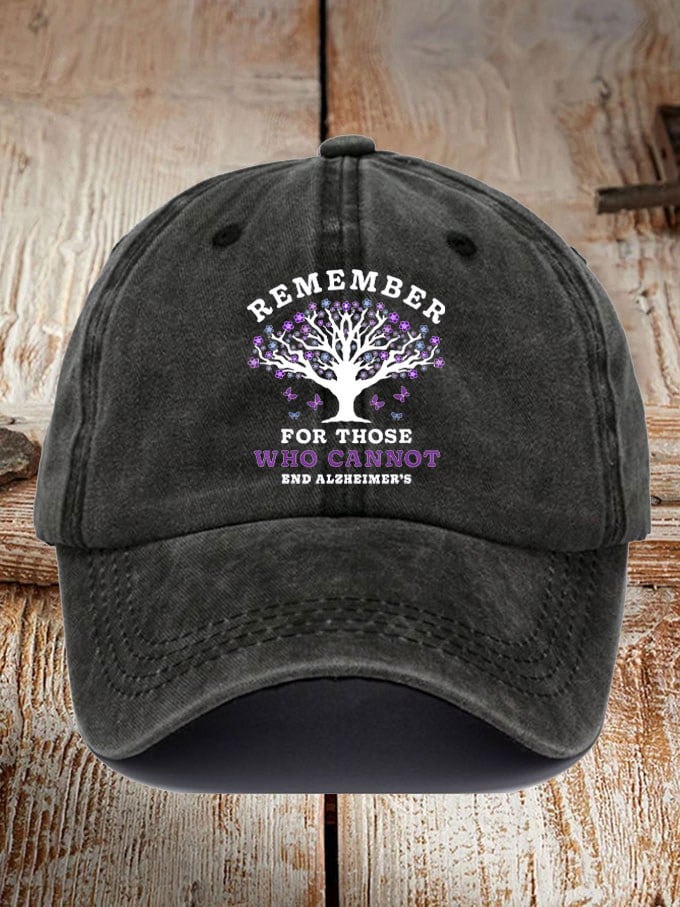 Unisex Remember For Those Who Cannot Dementia Alzheimer's Disease Awareness Printed Hat
