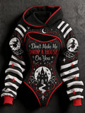 Women's Halloween Don't Make Me Drop A House On You Print Art Hoodie Two-piece Set
