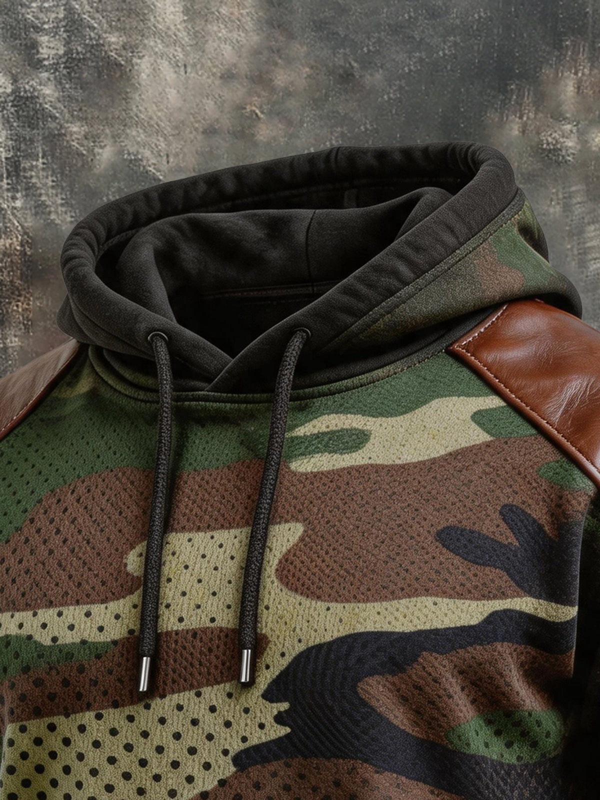 Men's Vintage Camouflage Print Hoodie