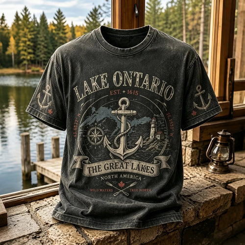 Men's 1615 Ontario Canada Print Casual Short-sleeve T-shirt