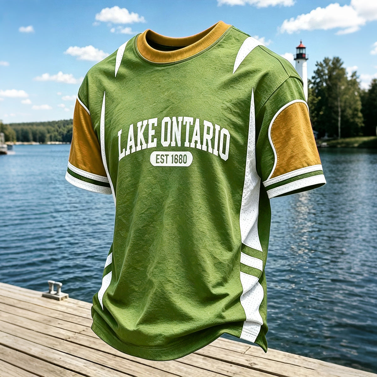 Men's Canada Lake Ontario Art Printed T-shirt