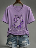 Women'S Casual Alzheimer'S Awareness Print Top