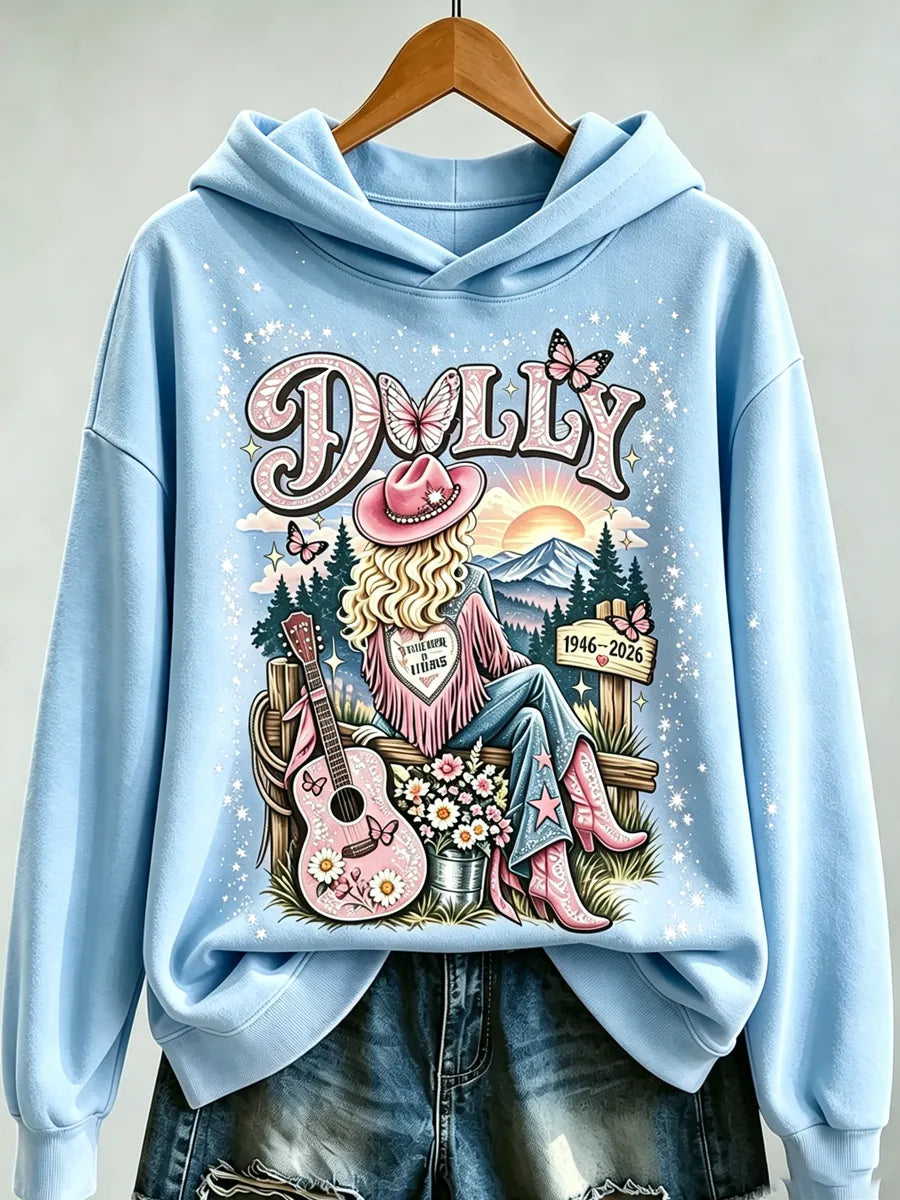 Women's The Queen of Country Print Casual Hoodie