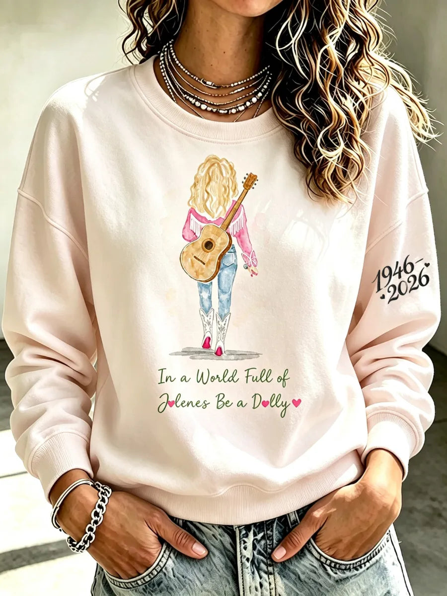 Women's Legendary female country singer Round Neck Sports Shirt