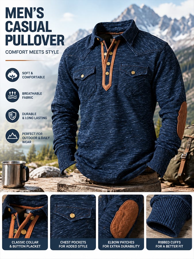 Men's Vintage Comfortable Henley T-Shirt