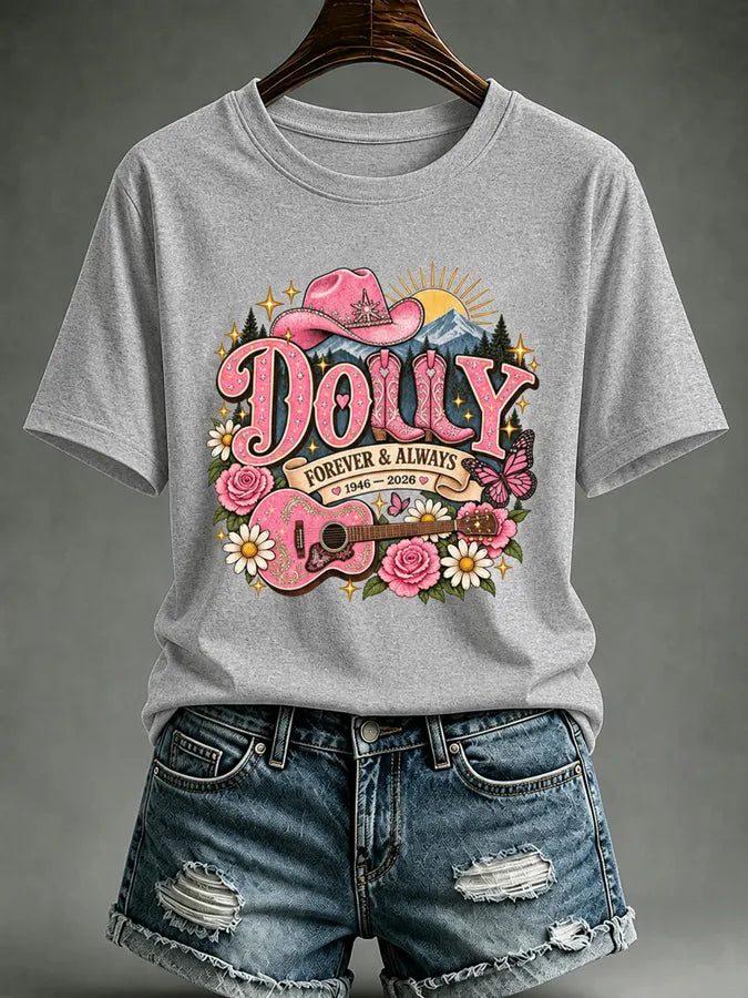 Women'S Retro Country Music Printed Casual T-Shirt