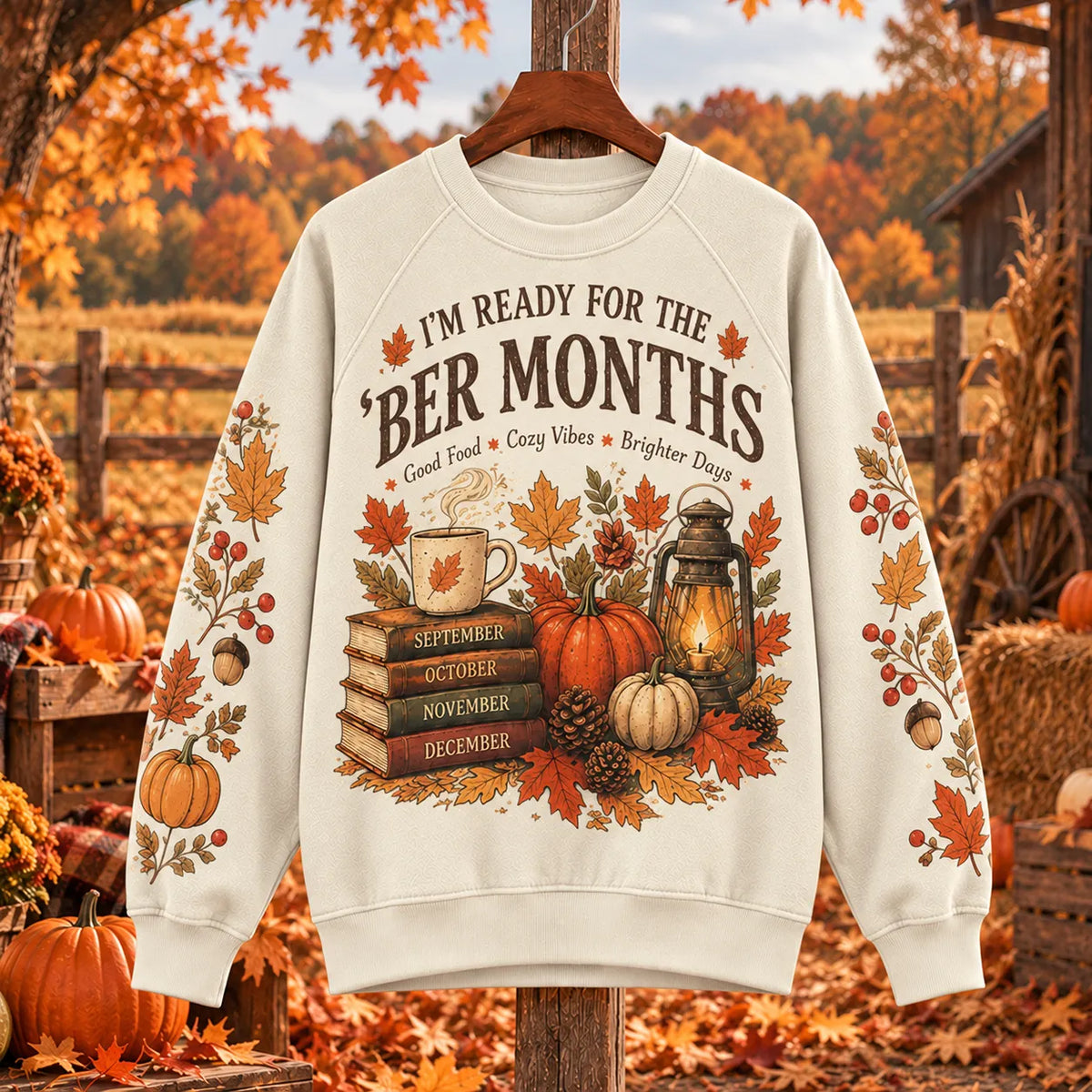 Women's Autumn Ber Months Seasonal Graphic Crewneck Sweatshirt