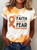 Women's Leukemia Awareness Print Casual T-Shirt
