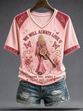 Women's Rip Country Music Lover Queen of Country Print T-Shirt
