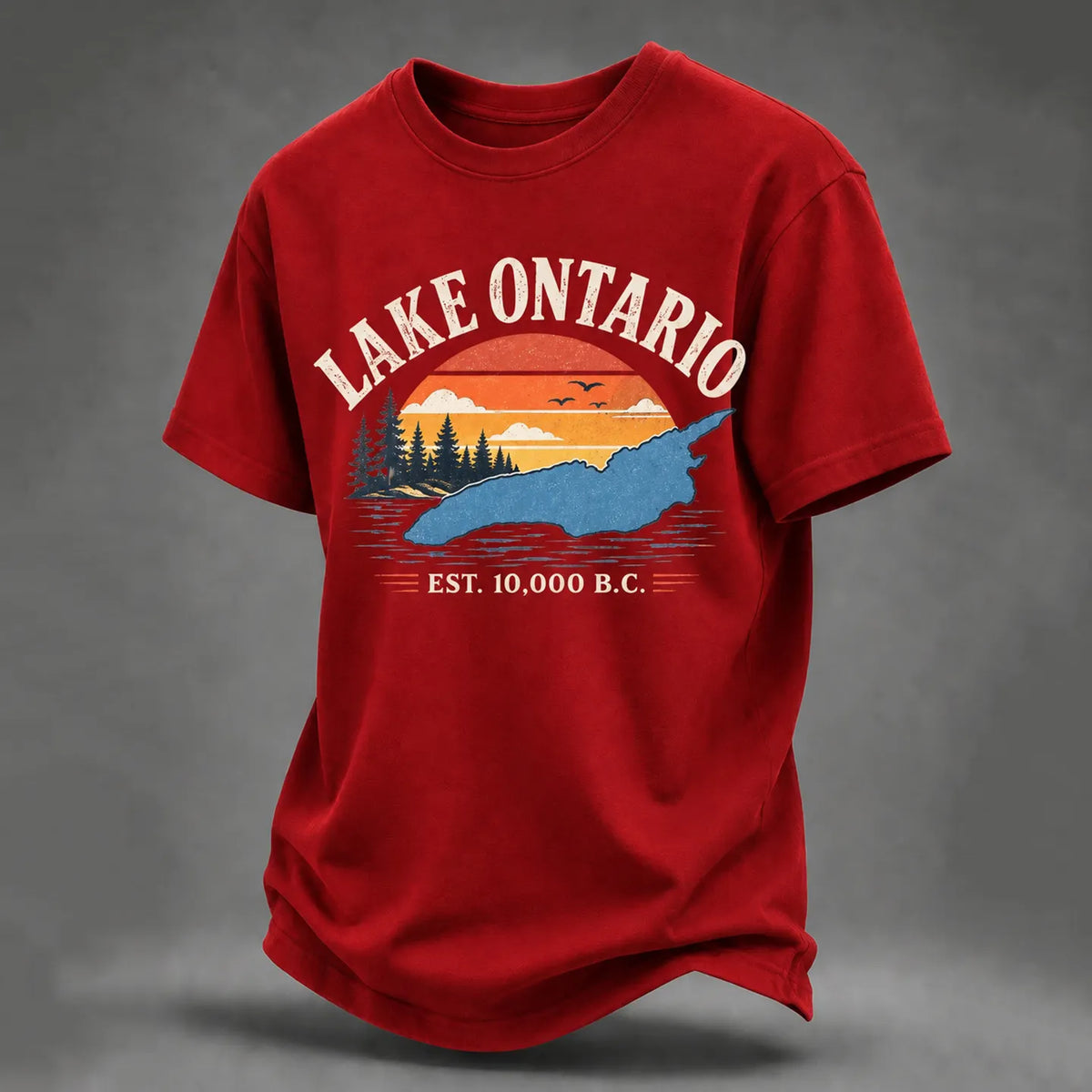 Men's Retro Lake Ontario Est. 10,000 B.c. Print T-shirt