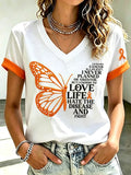 Women's Leukemia Awareness Graphic Casual T-Shirt