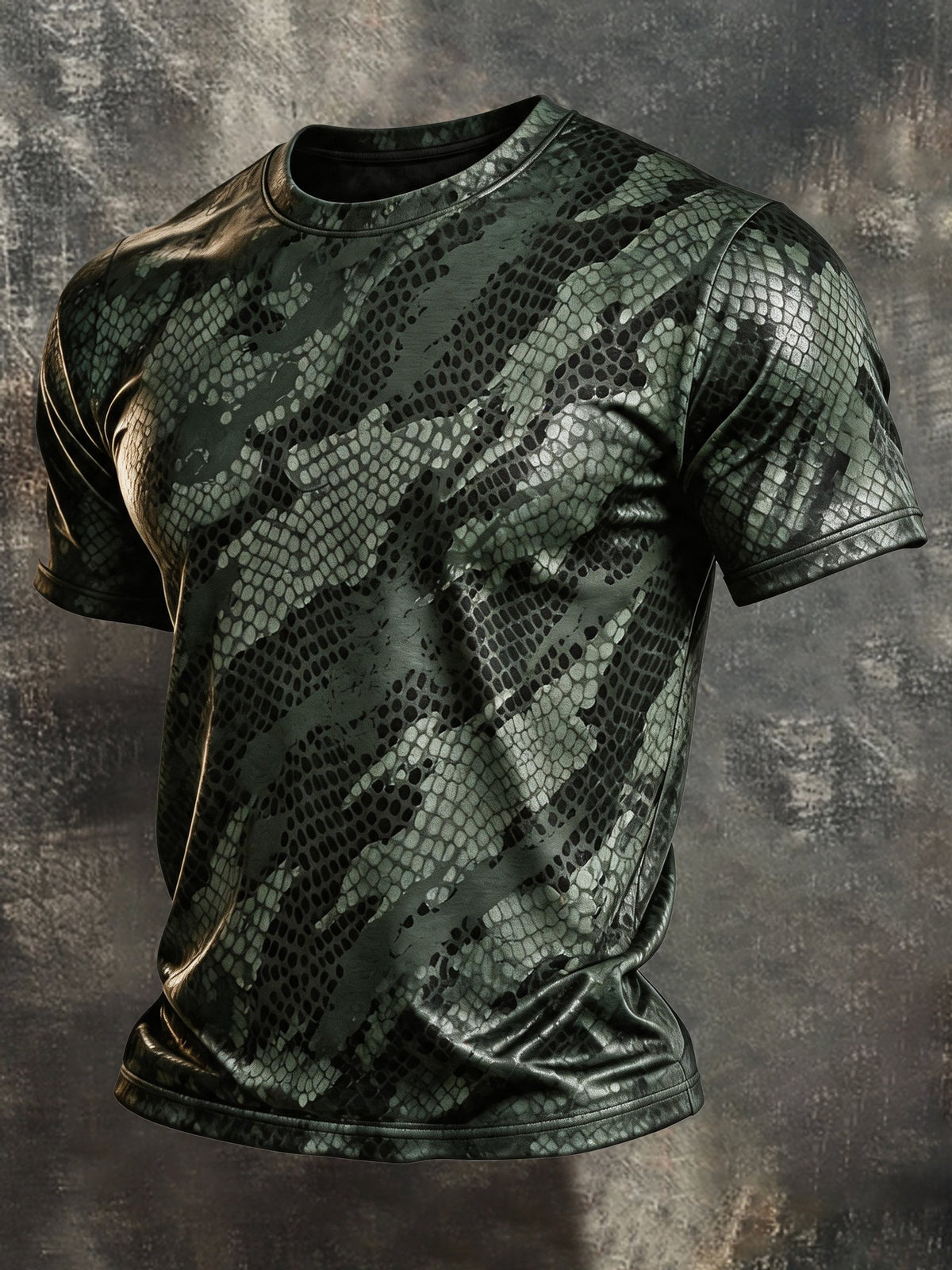 Men's Retro Color-Block Crew-Neck Short-Sleeve T-Shirt