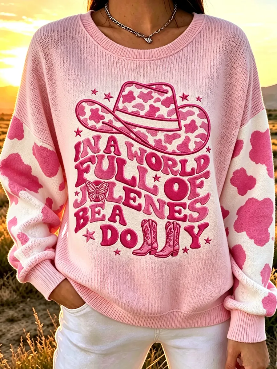 Women'S Commemorative Printed Round Neck Hoodie