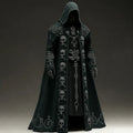 Men's Contrast-color Skull Studded Embroidered Hooded Cape