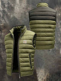 Men's Outdoor Multifunctional Color-Block Panel Down Vest
