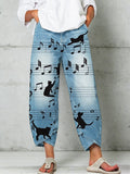 Women's Animal Art Print Trousers