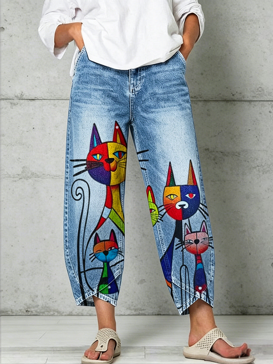 Women's Animal Art Print Trousers