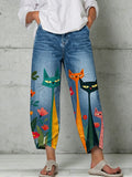 Women's Animal Art Print Trousers