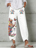 Women's Animal & Floral Art Print Trousers