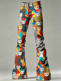 Women's Animal Art Print Flared Trousers