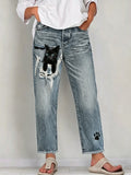 Women's  Animal Art Print Jeans