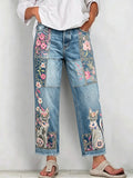 Women's  Animal Art Print Jeans