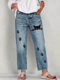 Women's Animal Art Print Jeans