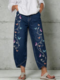 Women's Animal Butterfly Art Print Trousers