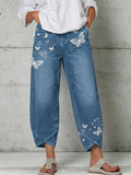 Women's Animal Butterfly Art Print Trousers