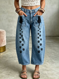 Women's Animal Cat Art Print Trousers