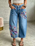 Women's Animal Butterfly Art Print Trousers