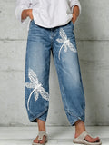 Women's Animal Dragonfly Art Print Trousers