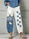 Women's Animal Stripes Art Print Flared Trousers