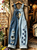 Women's Animal Cat Zippers Art Printed Strap Pants