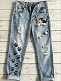 Women's Animal Cat Art Print Flared Trousers