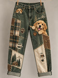 Women's Fun Animals Print Flared Trousers