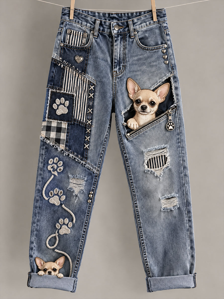 Women's Fun Animals Print Flared Trousers
